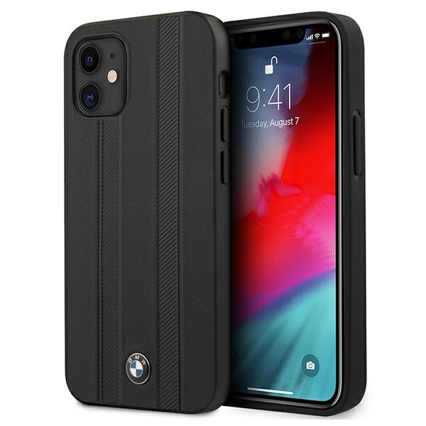 BMW Signature riepu nospiedumu viedtālruņa apvalks iPhone 12 mini - melns