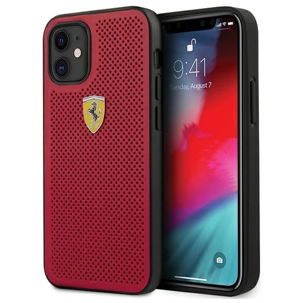 Ferrari FESPEHCP12SRE iPhone 12 mini 5.4 sarkans viedtālruņa apvalks On Track perforēts