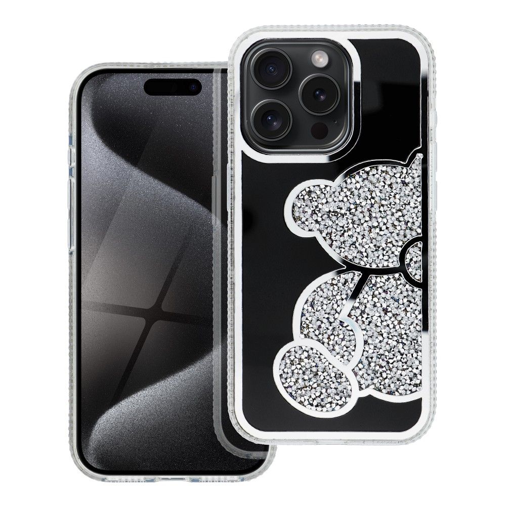 TEDDY BEAR viedtālruņa apvalks IPHONE 15 sudrabains