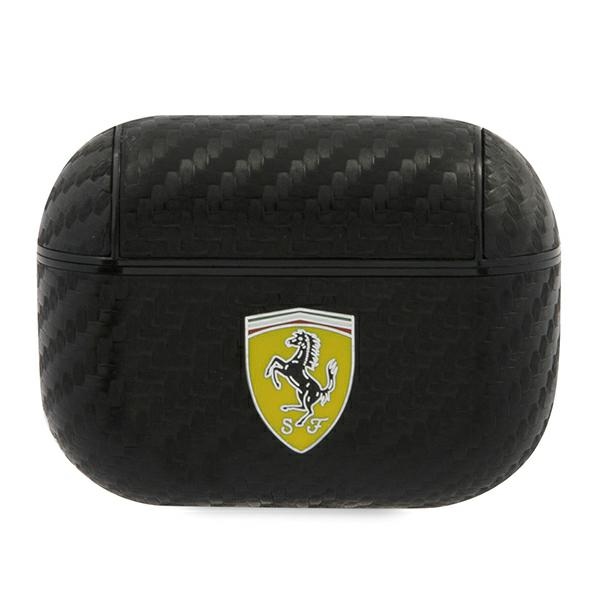 Ferrari FESAPCABK AirPods Pro maciņš On Track PU Carbon – melns