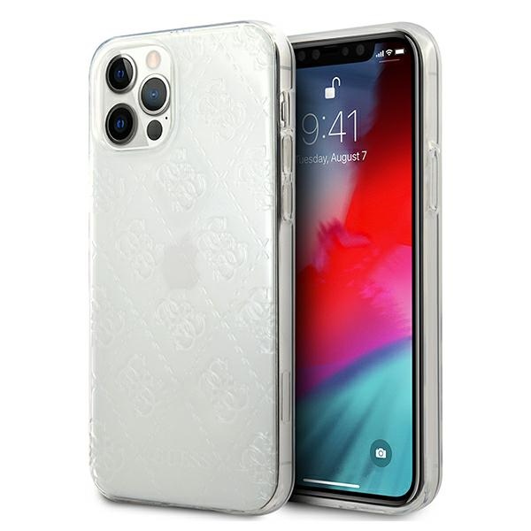 Guess GUHCP12L3D4GTR iPhone 12 Pro Max 6.7" caurspīdīgs cietais apvalks 4G 3D raksta kolekcija