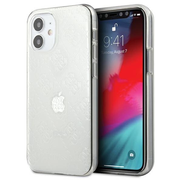 Guess GUHCP12S3D4GTR iPhone 12 mini 5.4" caurspīdīgs cietais apvalks 4G 3D raksta kolekcija