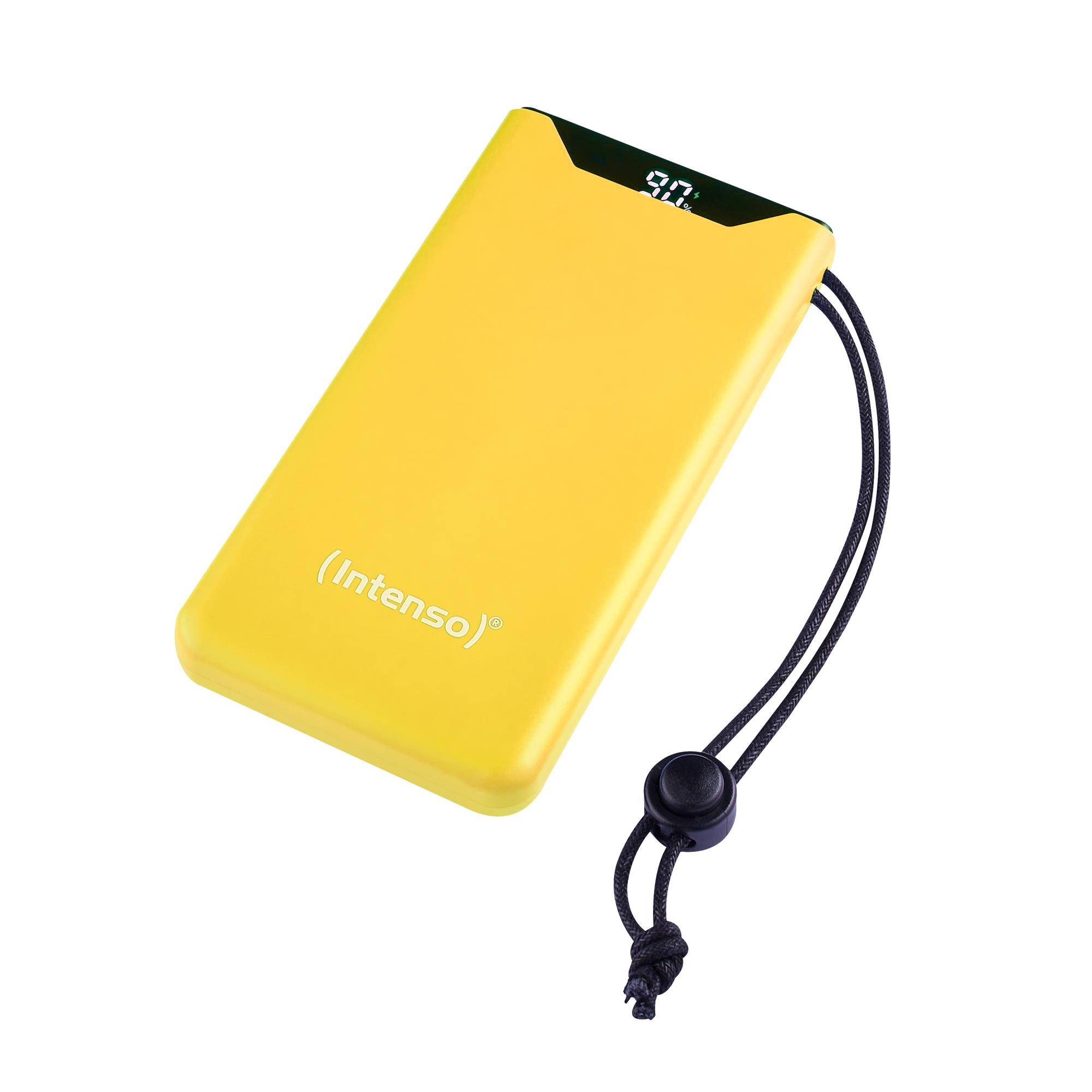 Portatīvais lādētājs USB 10000mAh QC3.0 dzeltens Intenso F10000