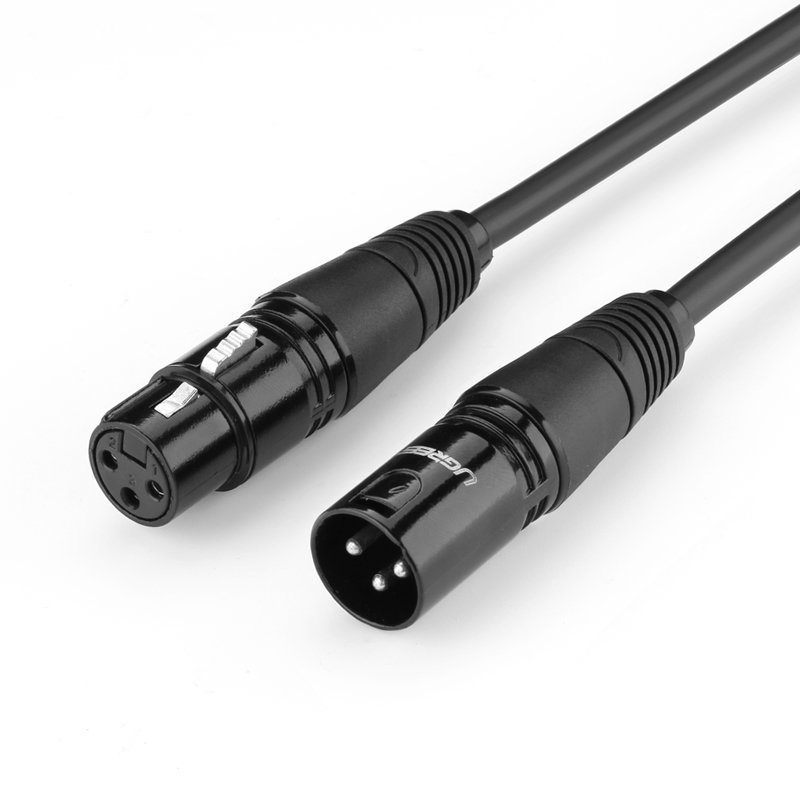 Ugreen AV130 66717 audio XLR (sieviešu) - XLR (vīriešu) kabelis mikrofonam / pastiprinātājam 2m - melns