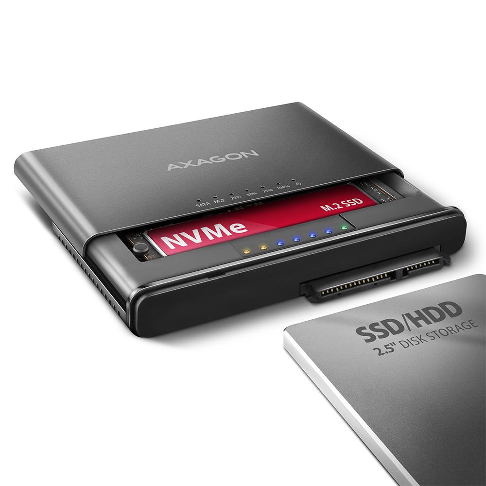 SSD adapteris USB-C/M.2&SATA/10GBPS 0.1M ADSA-CC AXAGON