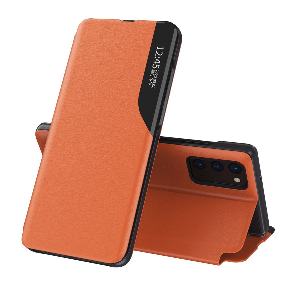 Viedtālruņa apvalks Samsung Galaxy A72 4G oranžs ar statīvu, Eco Leather View Case