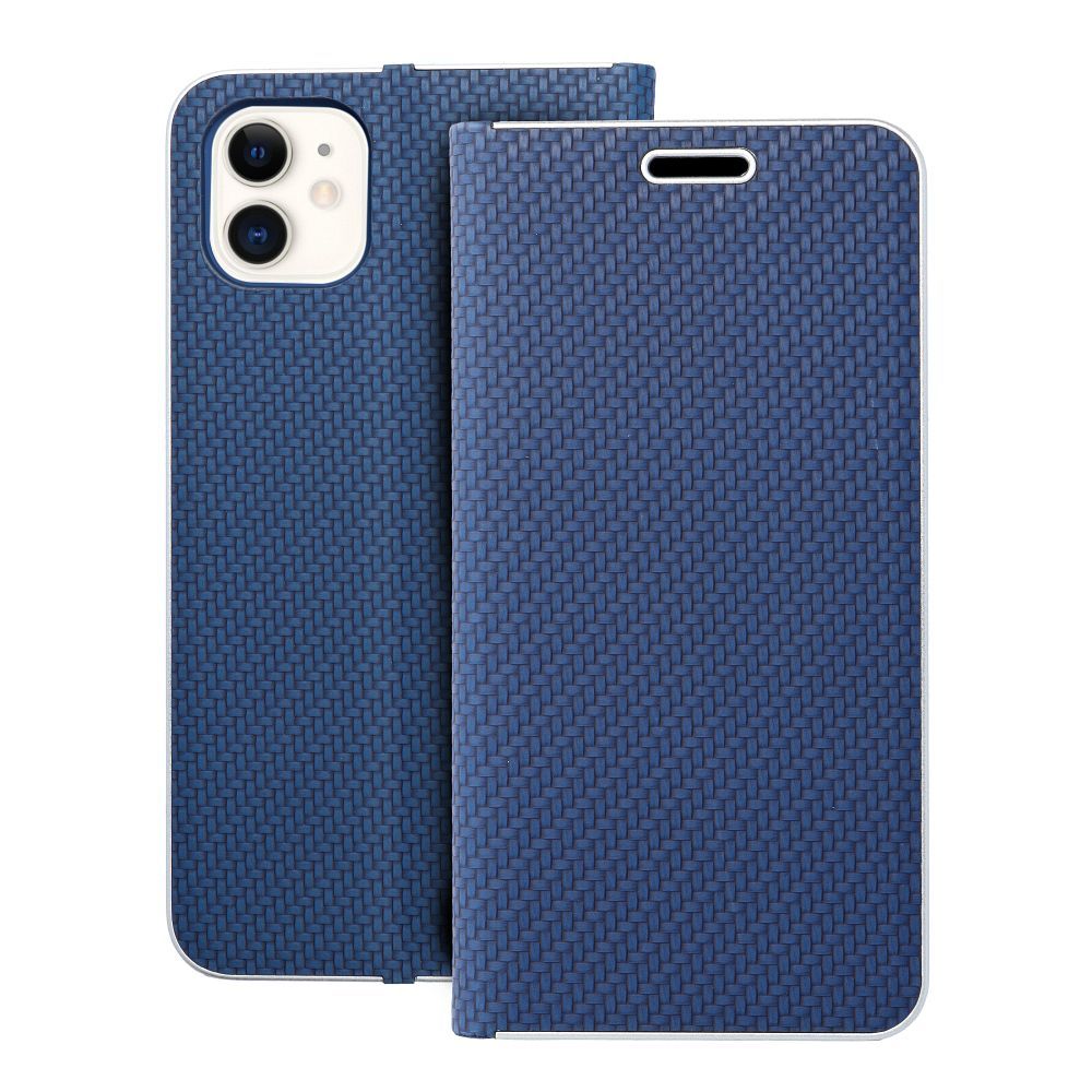 Viedtālruņa apvalks (m) - LUNA Book Carbon IPHONE 11 zils (m)
