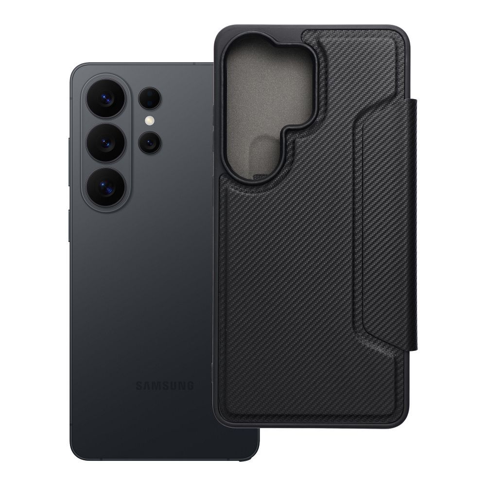 RAZOR grāmatas tipa viedtālruņa apvalks SAMSUNG S26 Ultra, melns