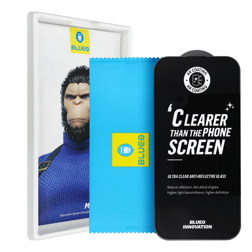 5D Mr. Monkey Rūdīts stikls - SAMSUNG S26 melns (Strong Premium Ultra Clear AR)