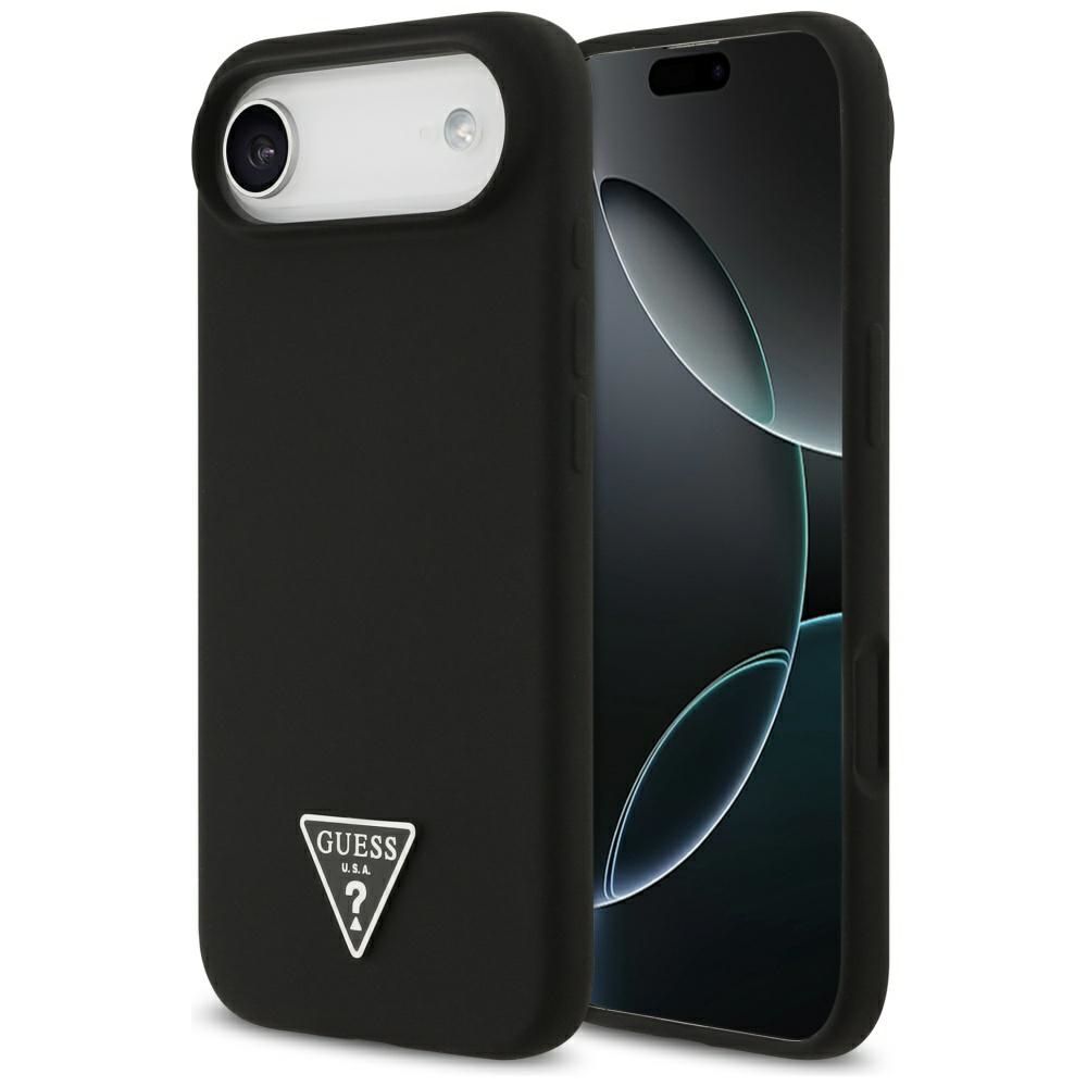 Guess Silikona Trīsstūra Logotipa Magnētiskais viedtālruņa apvalks iPhone 17 Air - melna