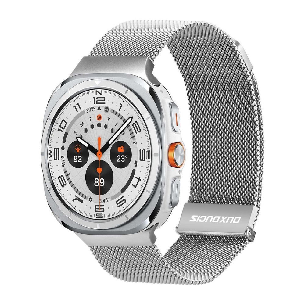 DUX DUCIS pulksteņa siksna MILANESE nerūsējošā tērauda magnētiskā 47 mm sudrabota