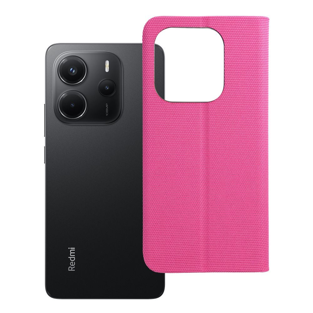 SENSITIVE grāmatas tipa viedtālruņa apvalks XIAOMI Redmi Note 14 4G (GLOBAL - 164,84mm x 78,15mm x 8,16mm) gaiši rozā