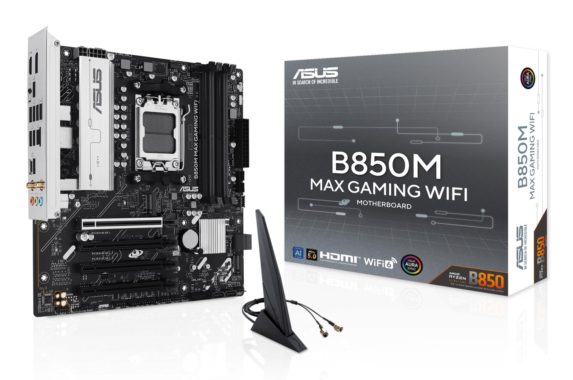 Mātesplate ASUS AMD B850 AM5 Micro-ATX DDR5 3xM.2 Wi-Fi MAX Gaming