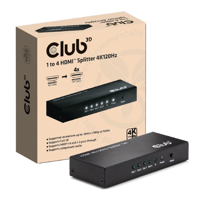 HDMI video sadalītājs 4 porti 4K 120Hz CSV-1385 Club3D