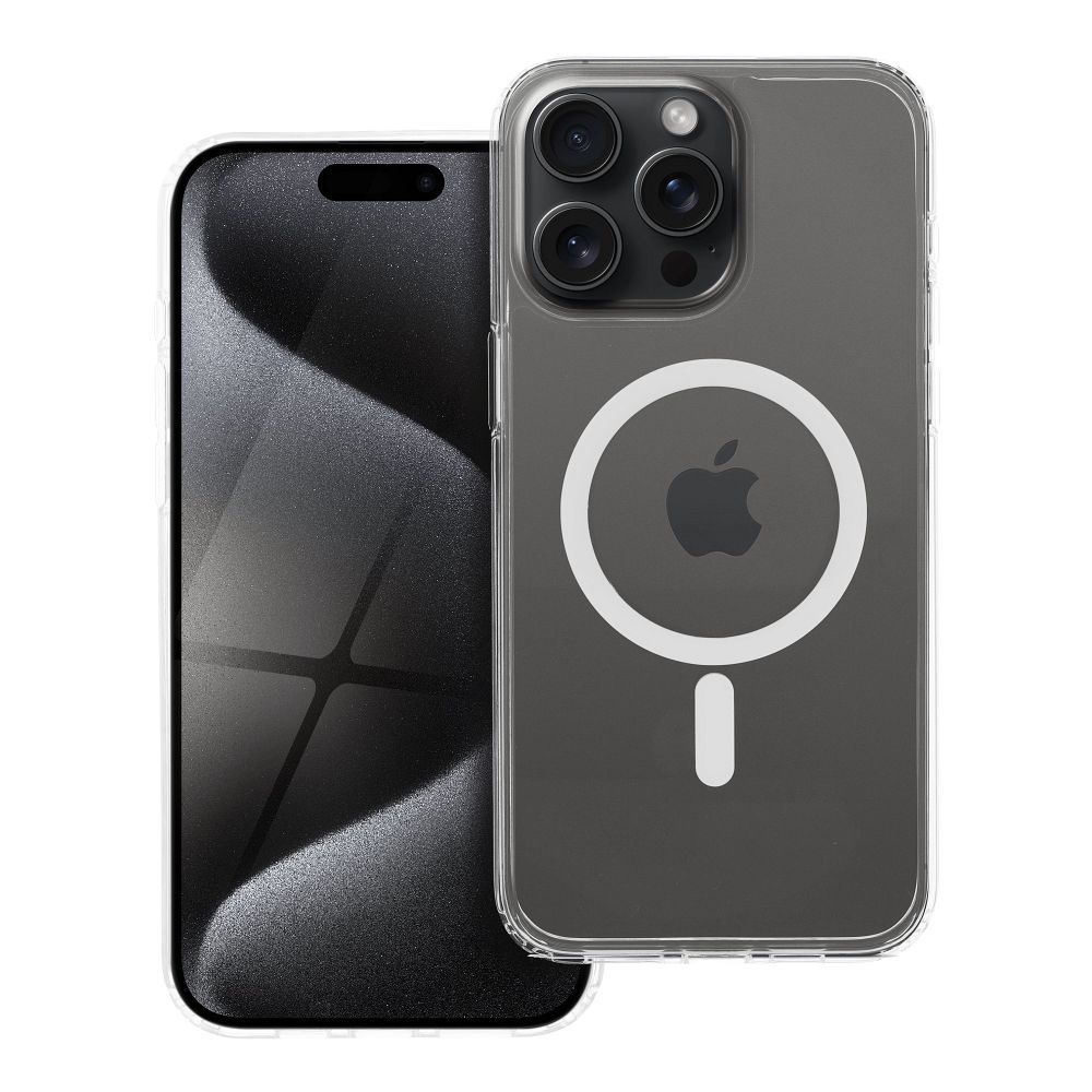 Maciņš priekš iPhone 15 PRO MAX Forcell F-Protect Clear Hybrid Premium saderīgs ar Magsafe caurspīdīgs