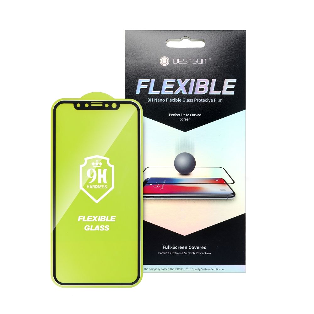 Bestsuit Elastīgs Hibrīda Stikls 5D Apple iPhone 12 mini melns