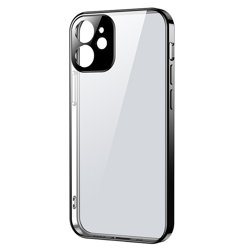 Joyroom New Beauty Series īpaši plāns viedtālruņa apvalks ar galvanizētu rāmi iPhone 12 mini melns (JR-BP741)