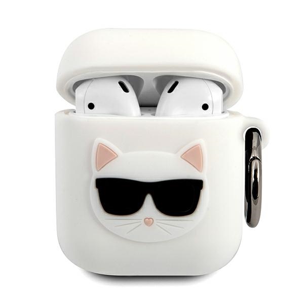 Karl Lagerfeld silikona Choupette maciņš AirPods 1/2 balts