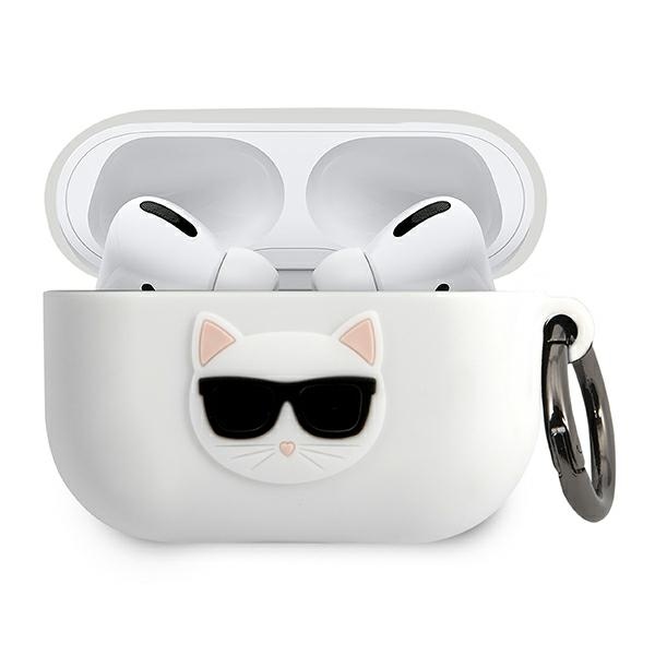 Karl Lagerfeld KLACAPSILCHWH AirPods Pro maciņš balts Silicone Choupette