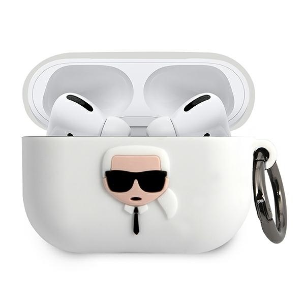 Karl Lagerfeld KLACAPSILGLWH AirPods Pro maciņš balts Silicone Ikonik