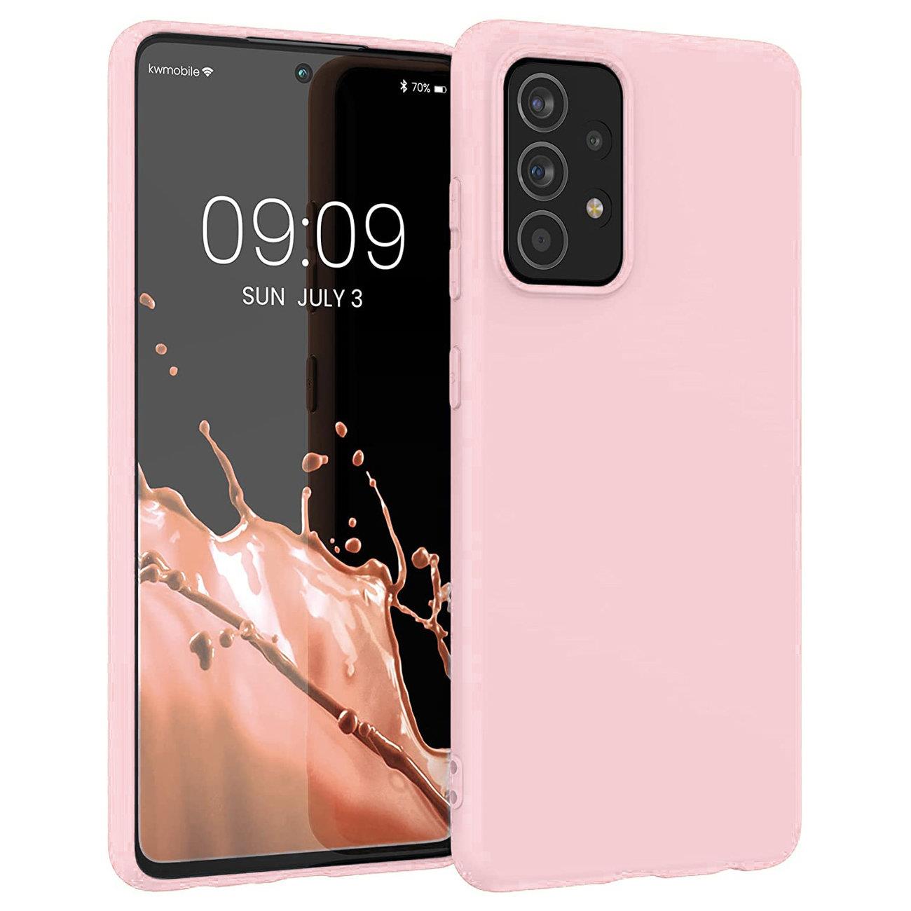 Silikona viedtālruņa apvalks mīksts elastīgs gumijas pārsegs Samsung Galaxy A22 4G rozā