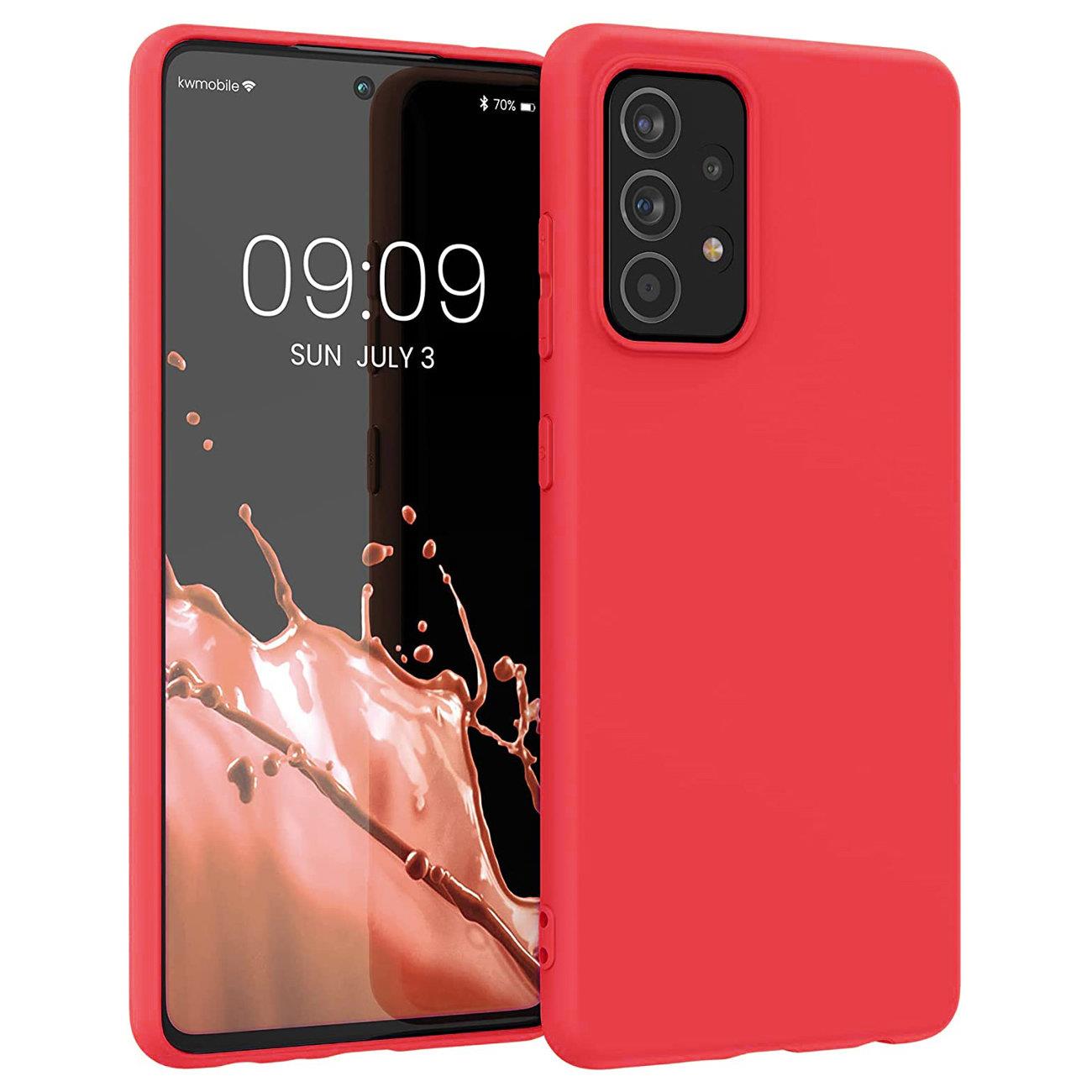 Silikona viedtālruņa apvalks mīksts elastīgs gumijas pārsegs Samsung Galaxy A22 4G sarkans