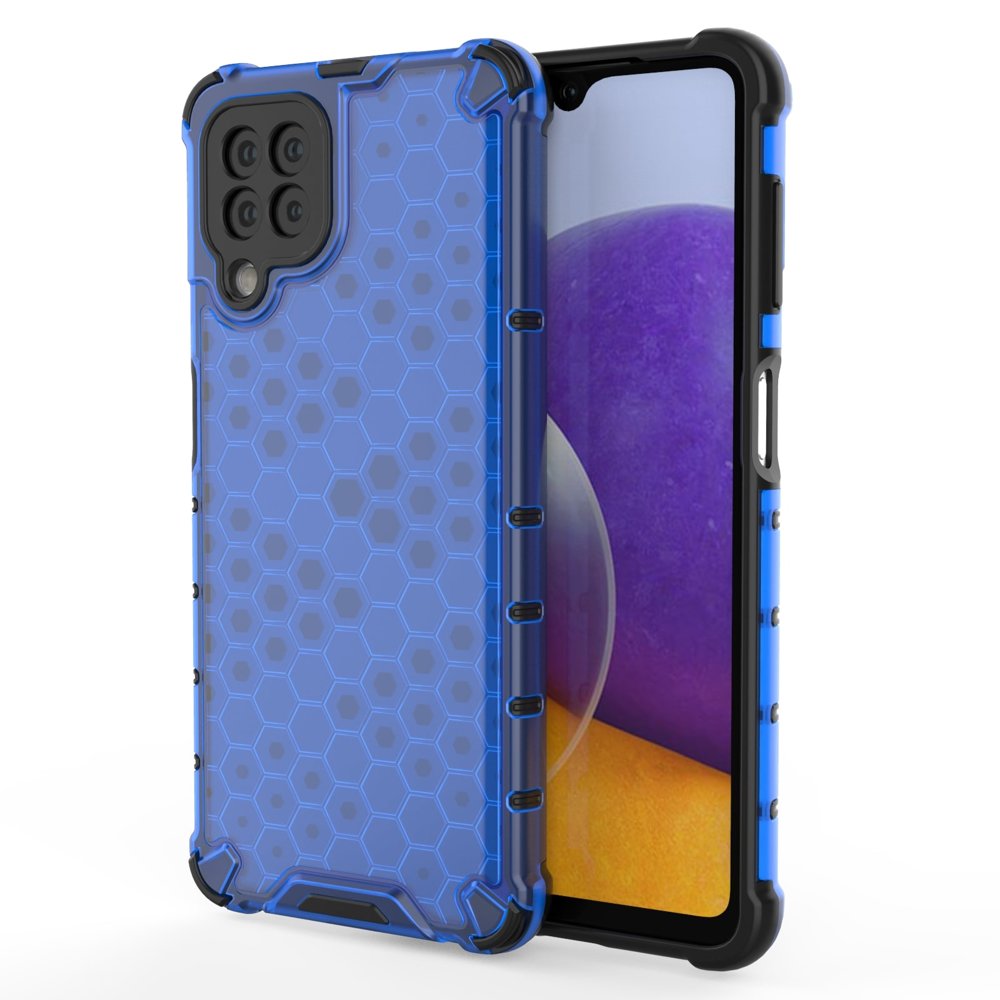 Honeycomb viedtālruņa apvalks ar TPU buferi Samsung Galaxy A22 4G zils