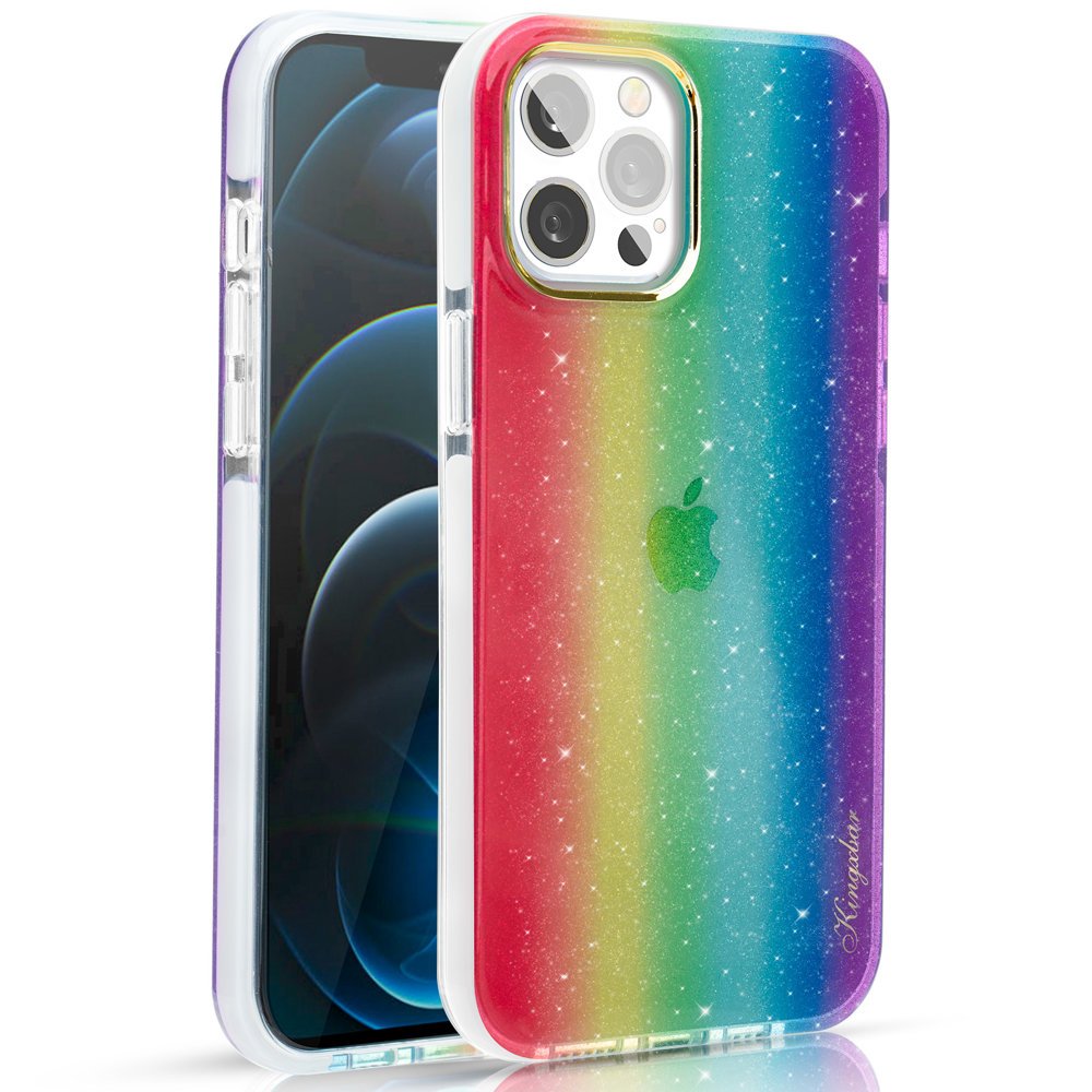 Kingxbar Ombre galinājs apvalks iPhone 12 Pro Max daudzkrāsains