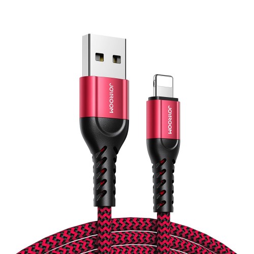 USB kabelis Joyroom N10 sarkans Lightning (komplekts 3 gab.: 25cm / 120cm / 200cm)