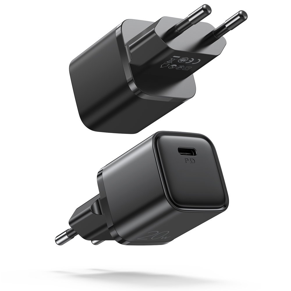 Joyroom ātrs sienas lādētājs USB Type C 20W Power Delivery Quick Charge 3.0 AFC melns (L-P202)