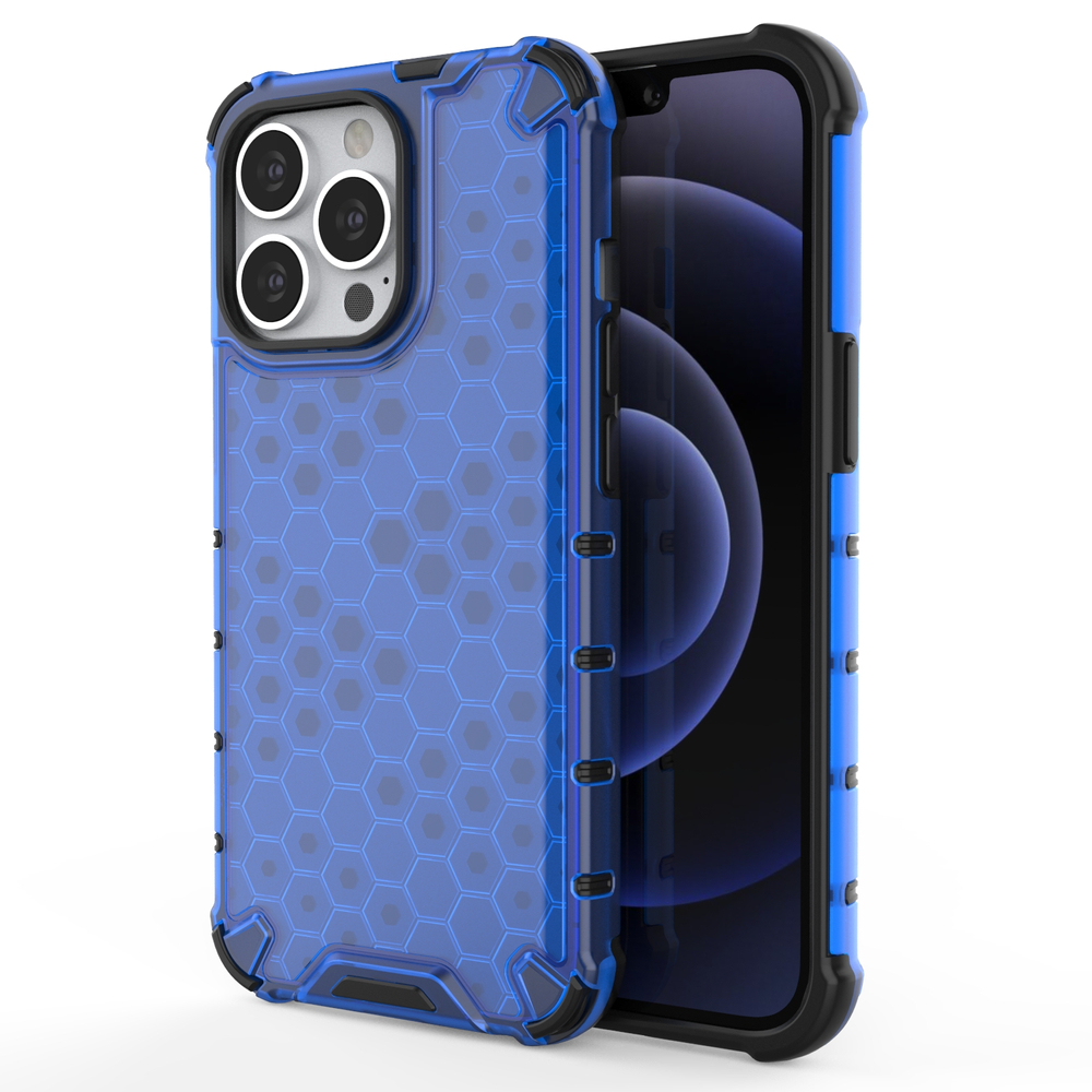 Honeycomb Case броневой чехол с TPU бампером для iPhone 13 Pro синий