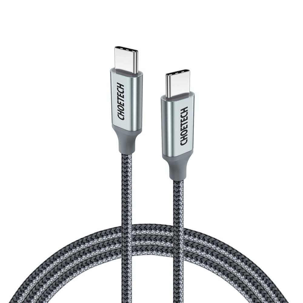 Choetech XCC-1002-GY USB-C - USB-C PD QC kabelis 100W 5A 480Mb/s 1.8 m, pelēks