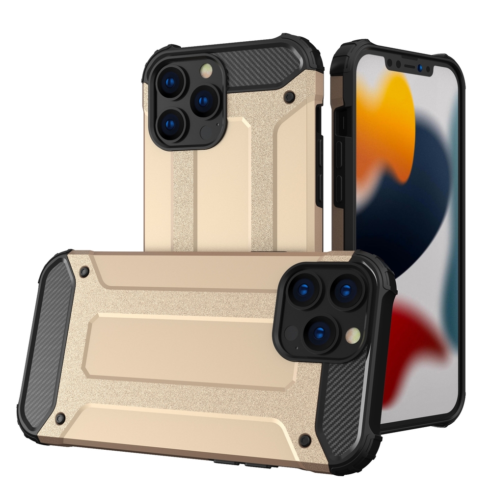 Hybrid Armor Case прочный защищённый чехол для iPhone 13 Pro золотой