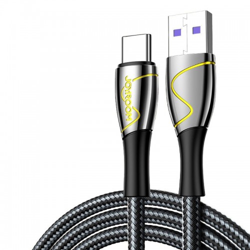 USB kabelis Joyroom Mermaid Series melns Type-C 120cm (līdz 5A)