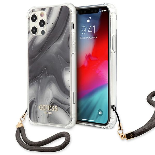 Guess GUHCP12LKSMAGR iPhone 12 Pro Max 6.7" pelēks/pelēks cietais apvalks Marble kolekcija
