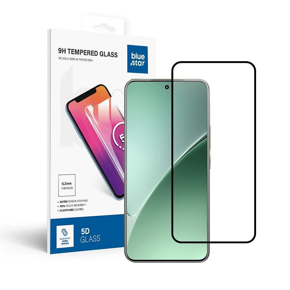 Закалённое стекло для Xiaomi 15 Pro Blue Star 5D чёрное