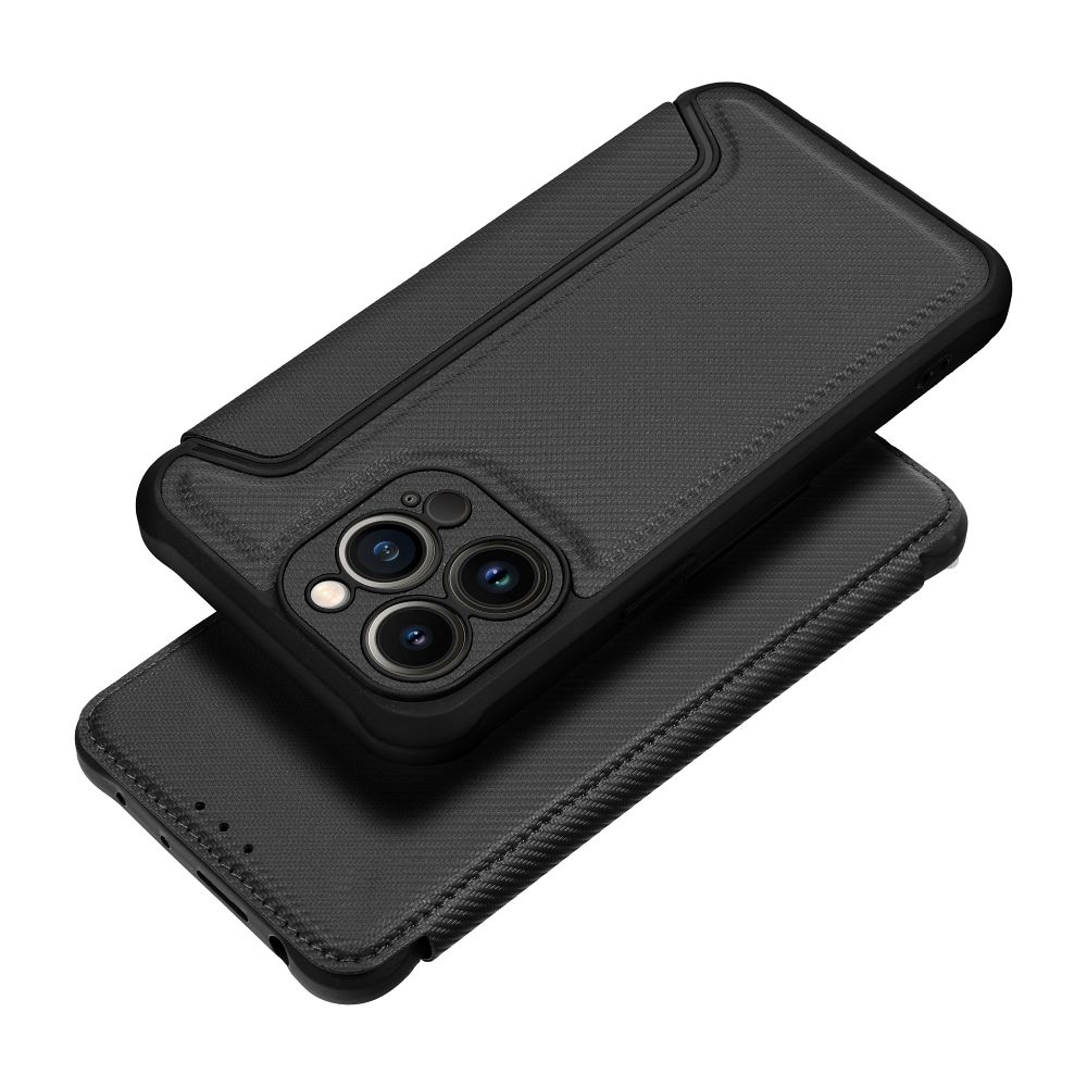 Viedtālruņa apvalks Razor Book priekš iPhone 17 - melns
