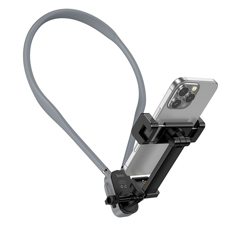 Neck universal phone holder Hoco K30 melns pelēks