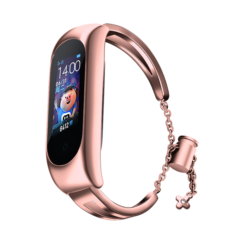 Metāla aproce Xiaomi Mi Band 3 / 4 / 5 / 6 siksniņa - rozā