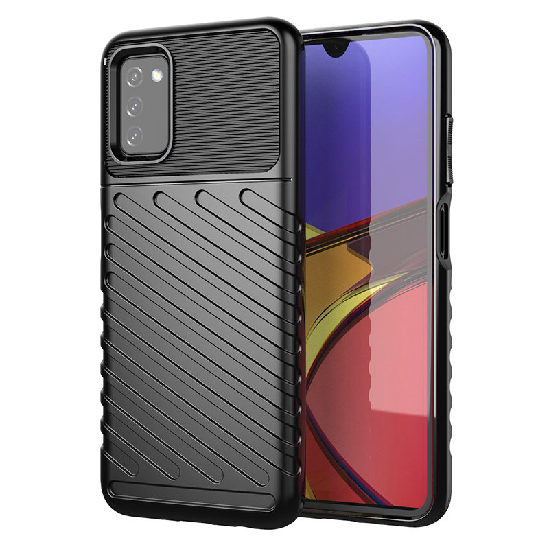 Thunder Case elastīgs izturīgs stingrs apvalks TPU apvalks Samsung Galaxy A03s melns