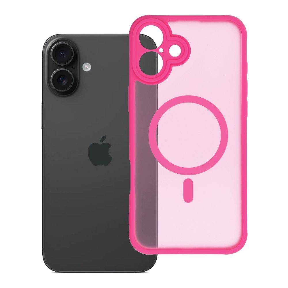 FULL MATTE MAG COVER viedtālruņa apvalks saderīgs ar MagSafe iPhone 16 Plus rozā