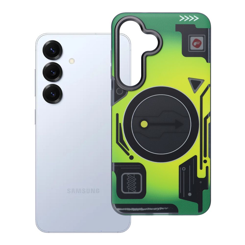 FORCELL F-PROTECT Leveli ar divu slāņu 4D tehnoloģiju, militārā nolaišanas pārbaude saderīgs ar MagSafe SAMSUNG S25 - cyber zaļš