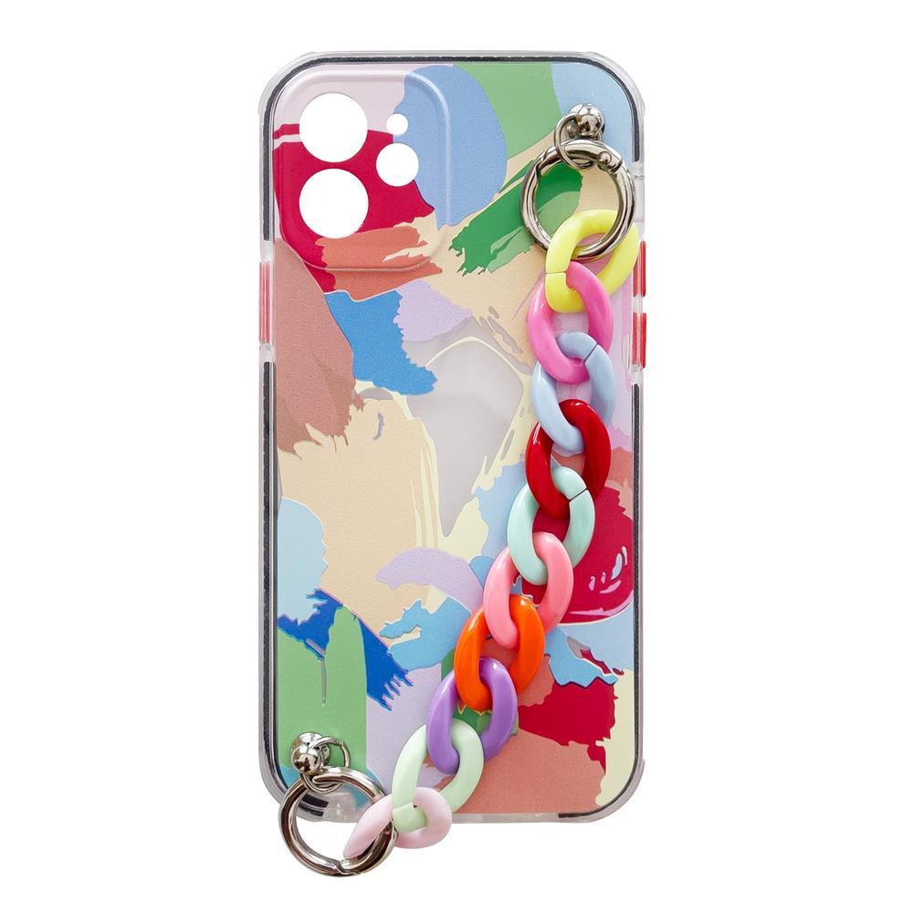 Color Chain Case gēla elastīgs elastīgs apvalks ar ķēdes piekariņu Samsung Galaxy S21 Ultra 5G daudzkrāsains (4)