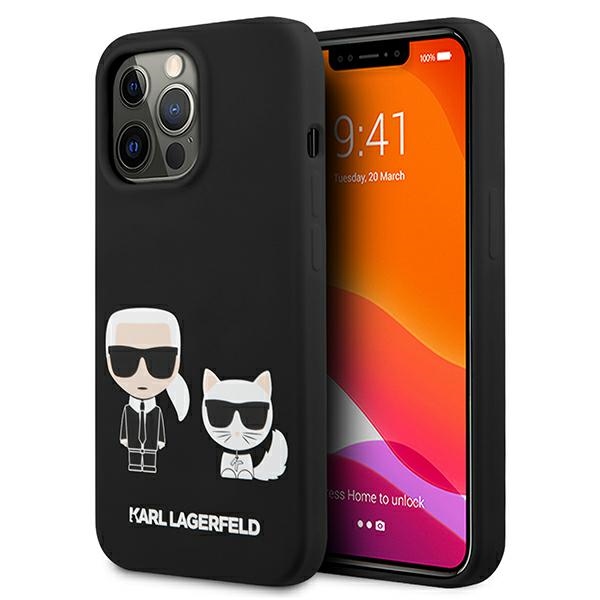 Karl Lagerfeld KLHCP13LSSKCK iPhone 13 Pro / iPhone 13 6.1 melns Silikona apvalks Karl & Choupette