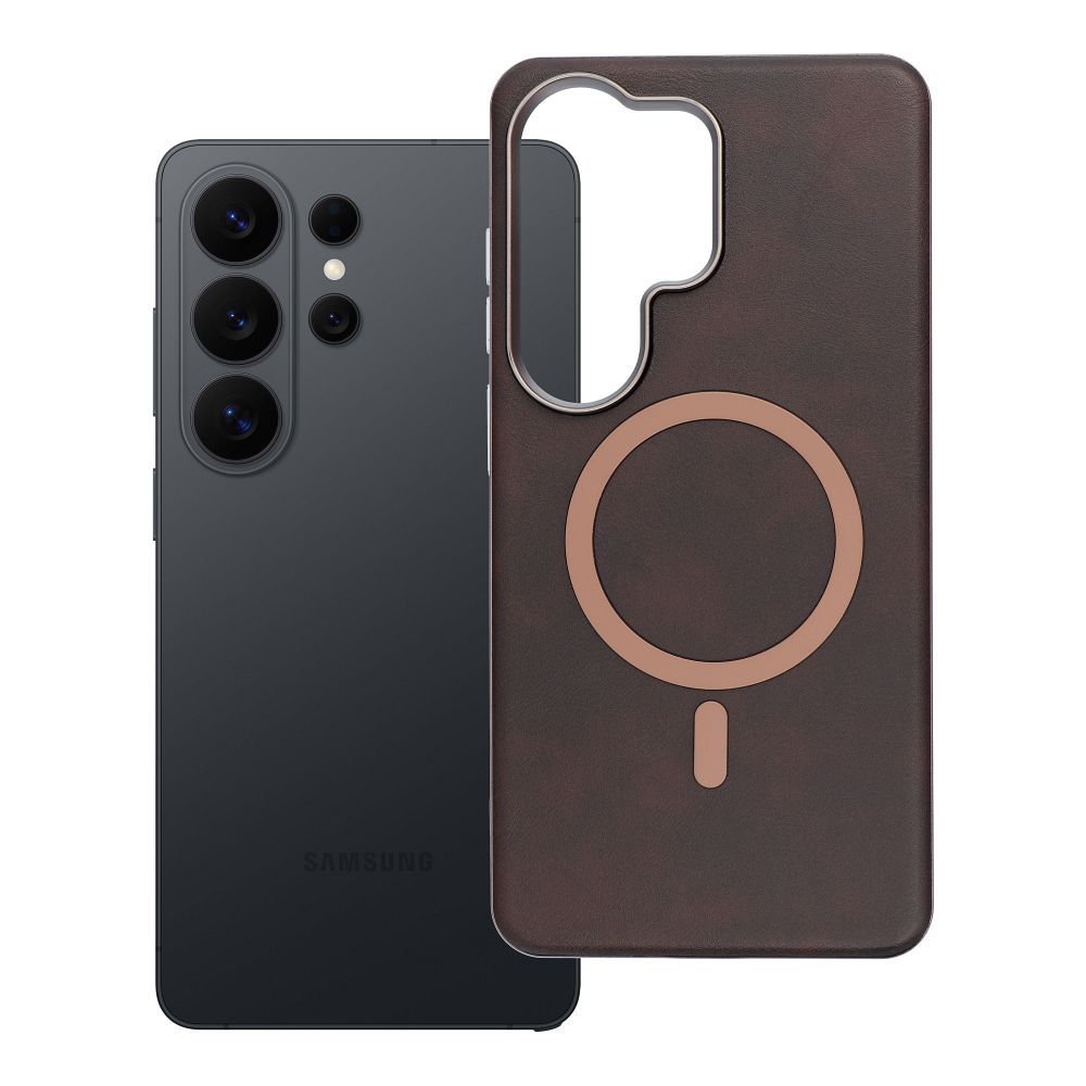 GENTLEMAN MAG COVER magnētiskais viedtālruņa apvalks, saderīgs ar MagSafe, paredzēts SAMSUNG S26 Ultra, brūns
