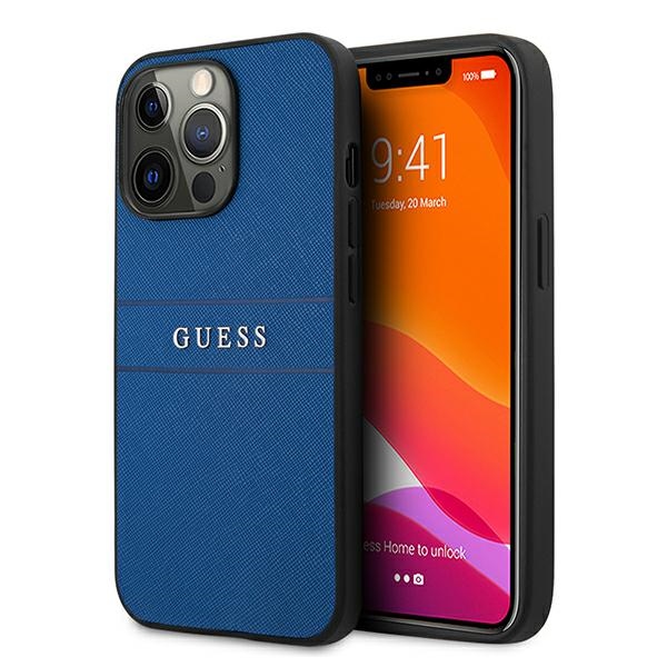 Guess GUHCP13LPSASBBL iPhone 13 Pro / 13 6.1" zils Saffiano Siksniņa