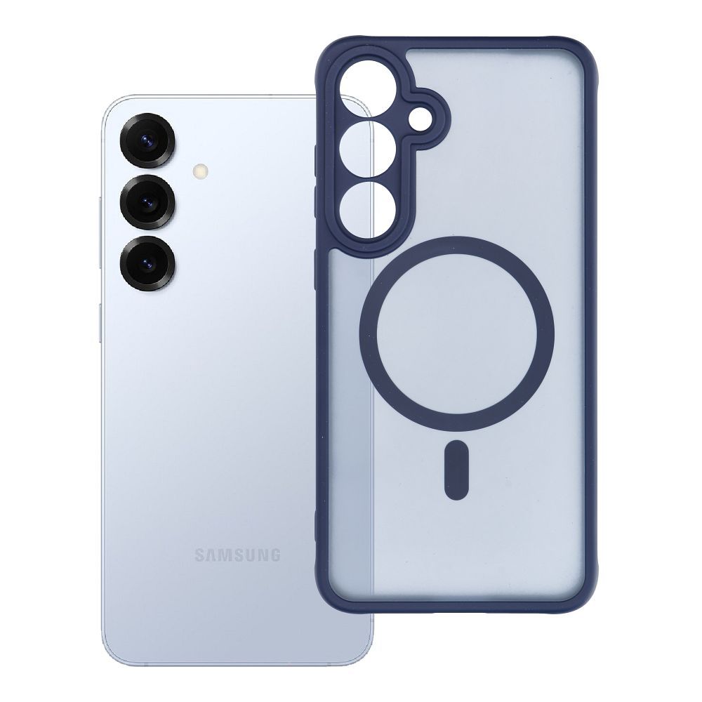 FULL MATTE MAG COVER viedtālruņa apvalks saderīgs ar MagSafe Samsung S25 Plus zila