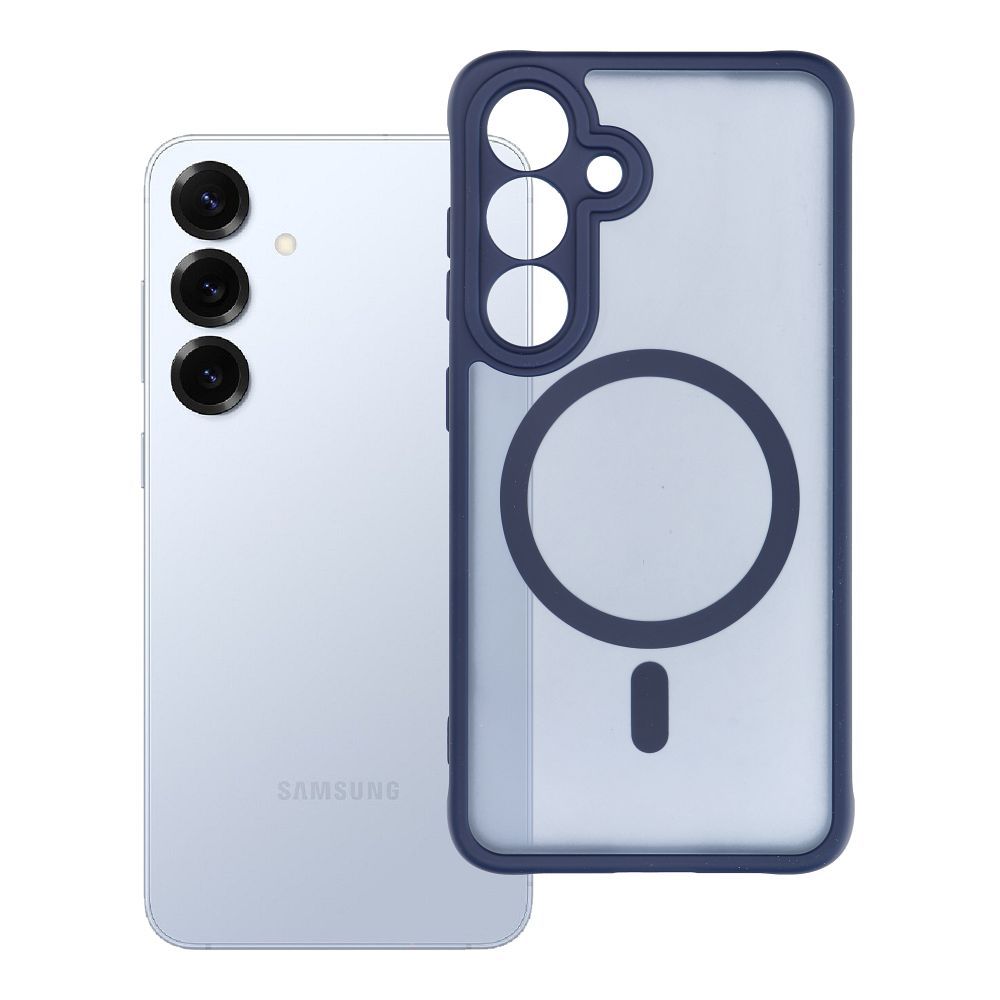 FULL MATTE MAG COVER viedtālruņa apvalks saderīgs ar MagSafe Samsung S25 zila