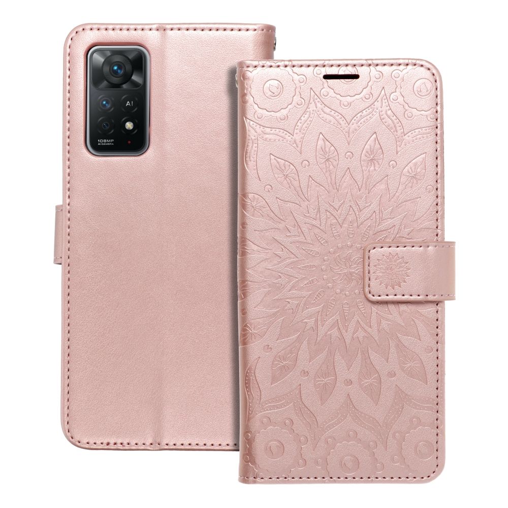 MEZZO Viedtālruņa apvalks XIAOMI Redmi Note 11 Pro / 11 Pro 5G mandala rozā zelta krāsas