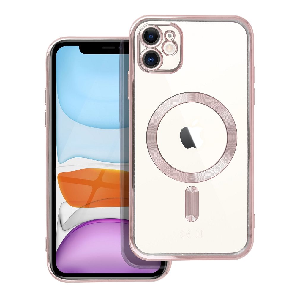 Чехол для iPhone 11 Electro Mag Cover совместимый с MagSafe розовое золото
